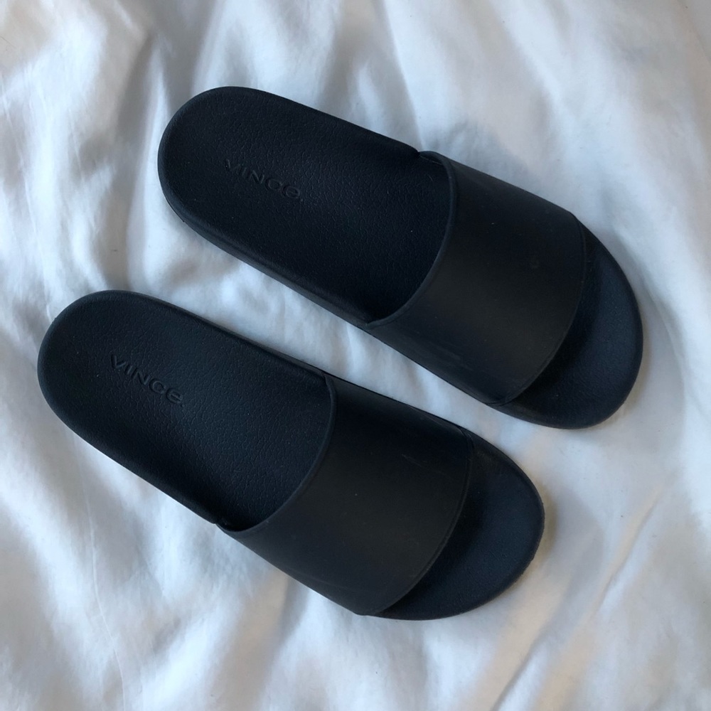 Lightly used Vince rubber slides